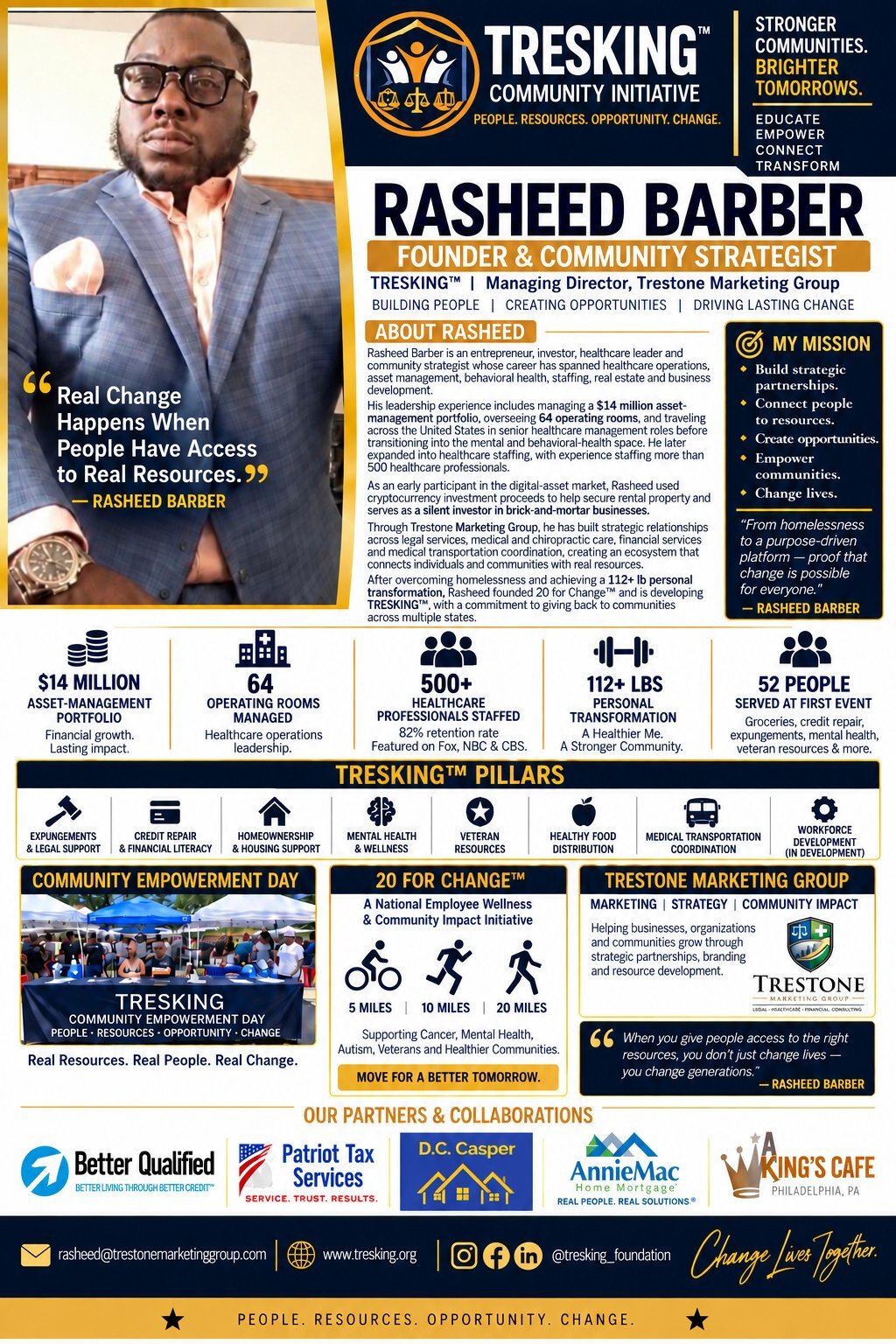 Rasheed J. Barber TRESKING profile flyer